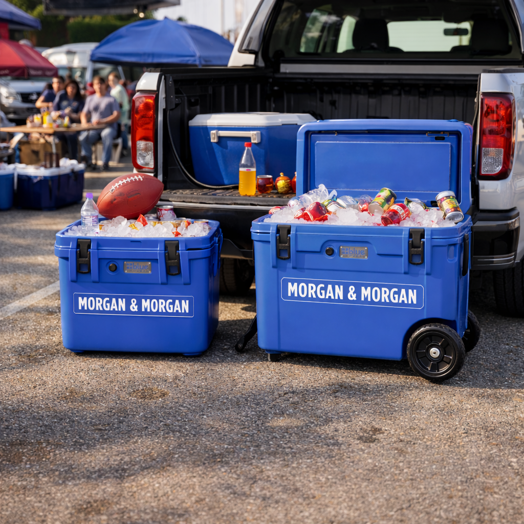 Morgan & Morgan Blue Coolers