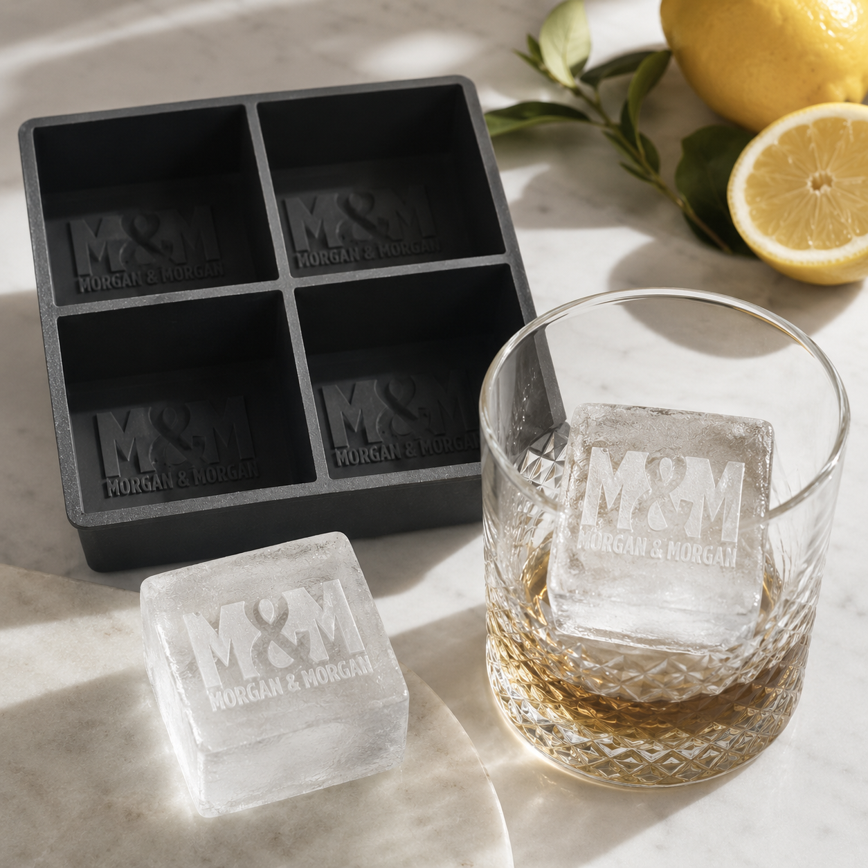 Morgan & Morgan Logo Ice Cube Tray - Silicone, 4-Cube