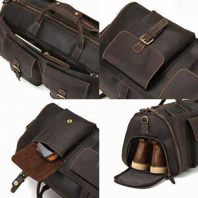 Morgan & Morgan Leather Garment Duffel Travel Bag