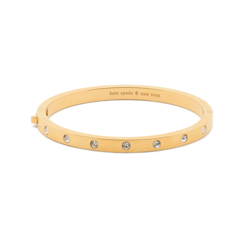 kate spade Set In Stone Hinged Gold Bangle, Clear/Gold - WBRUB744SPACE921USPACEND.png