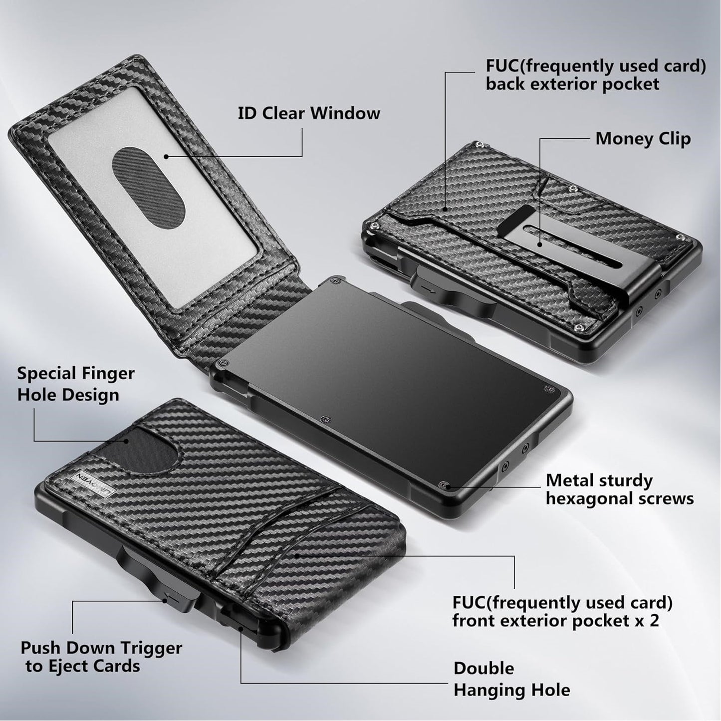 Morgan & Morgan RFID-Blocking Wallet with Money Clip — Carbon Fiber Series