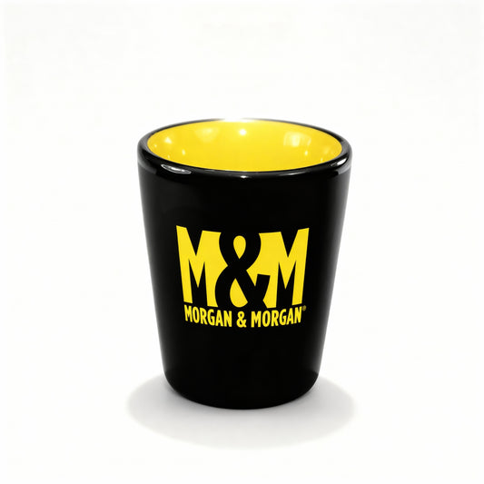 Morgan & Morgan Branded Shot Glass – Black & Yellow