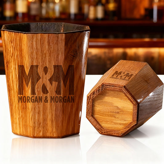 Morgan & Morgan Charred Wooden Whiskey Cups – Set of 2