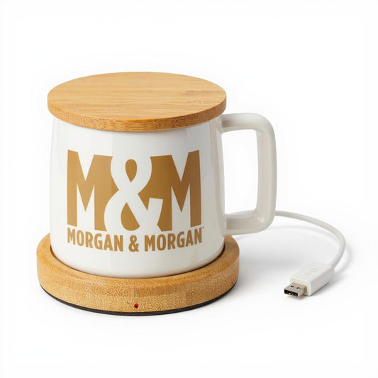 M&M Heated 8oz Mug with USB Bamboo Warmer