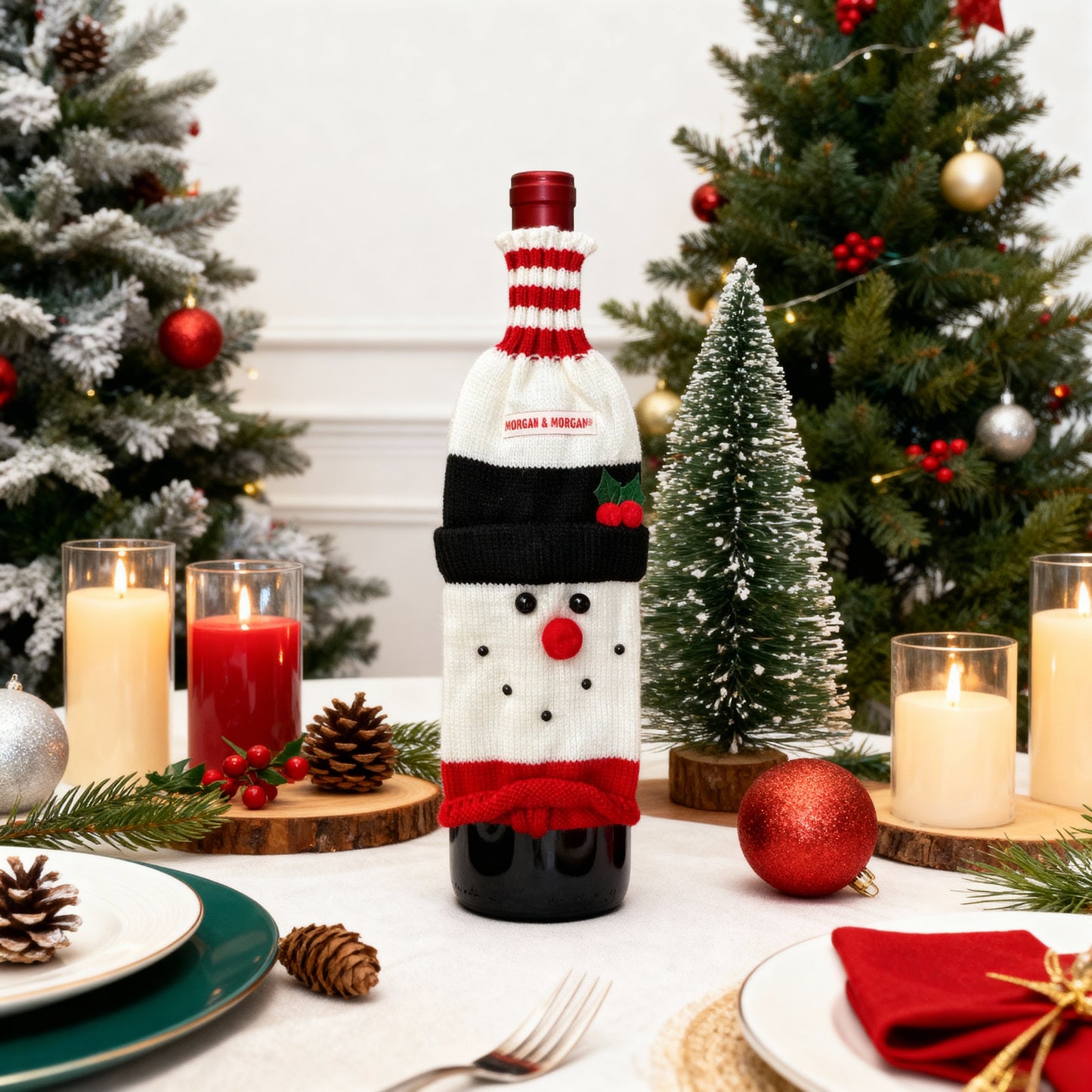 Morgan & Morgan Holiday Wine Bottle Sweater Covers