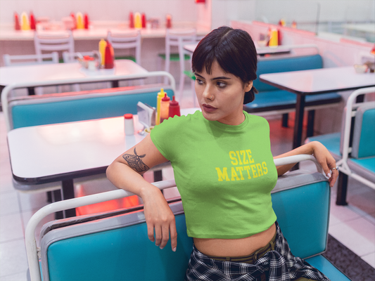 SIZE MATTERS Crop Tee – Bold Fit, Louder Message