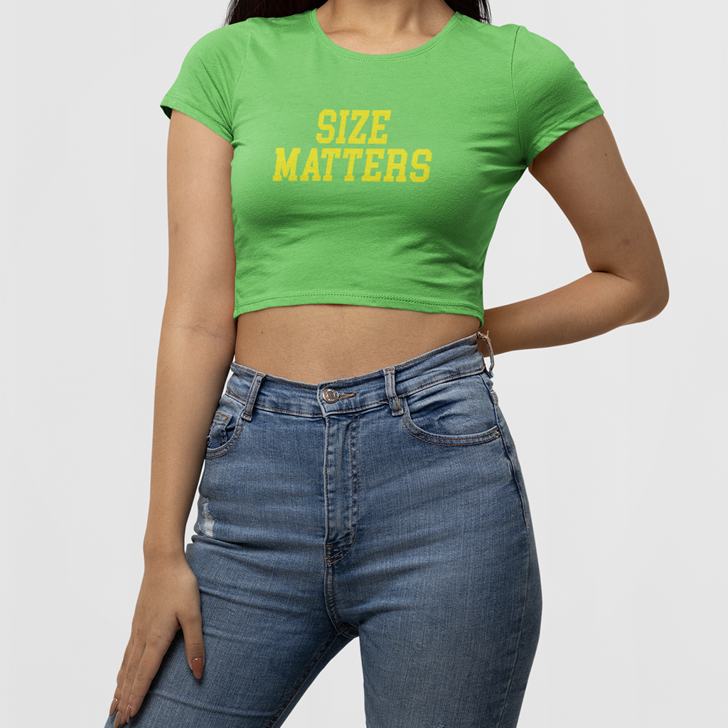 SIZE MATTERS Crop Tee – Bold Fit, Louder Message