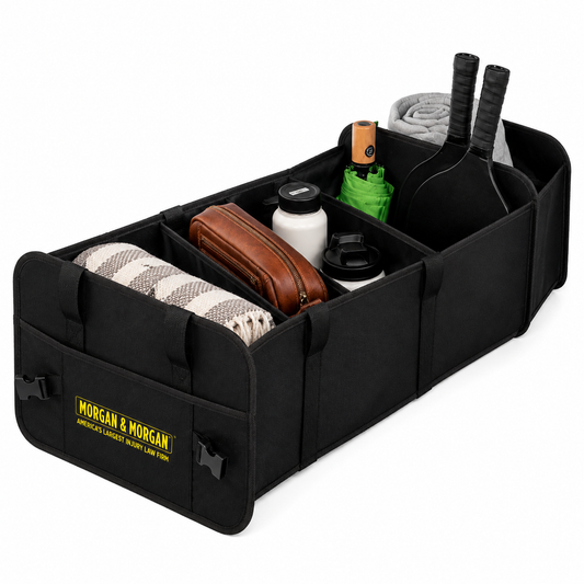 Morgan & Morgan Recycled 3-Compartment Trunk Organizer — Black