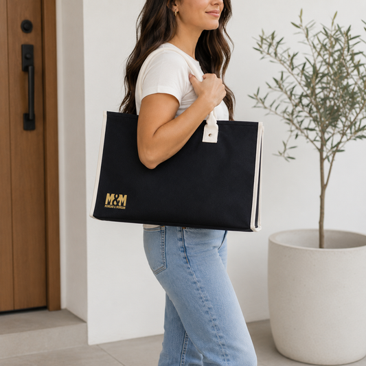 Morgan & Morgan Grande Market Street Canvas Tote — Black