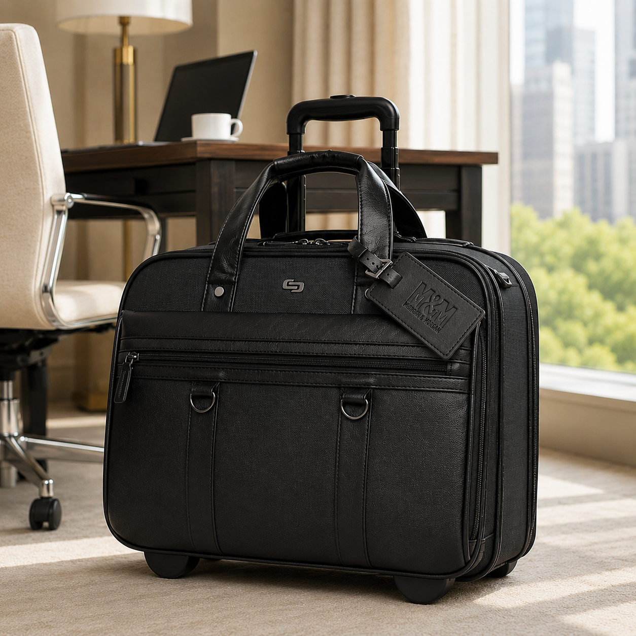 Morgan & Morgan Solo New York Macdougal Rolling Laptop Case — 17.3"