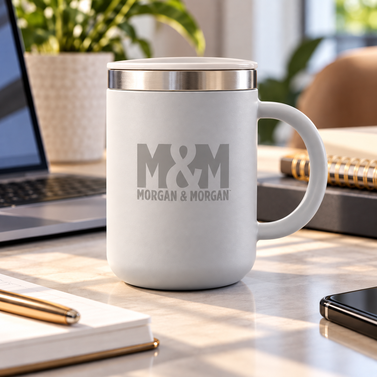 Morgan & Morgan Hydro Flask Coffee Mug — 12 oz, Birch