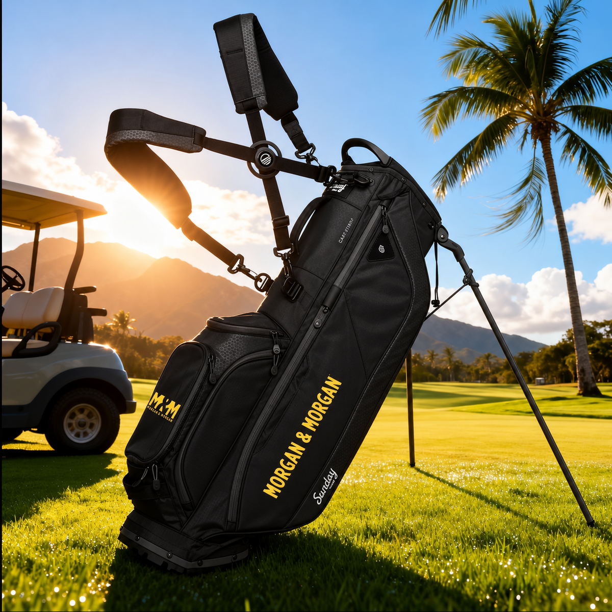 Morgan & Morgan x Sunday Golf – Black & Yellow Ryder Bag