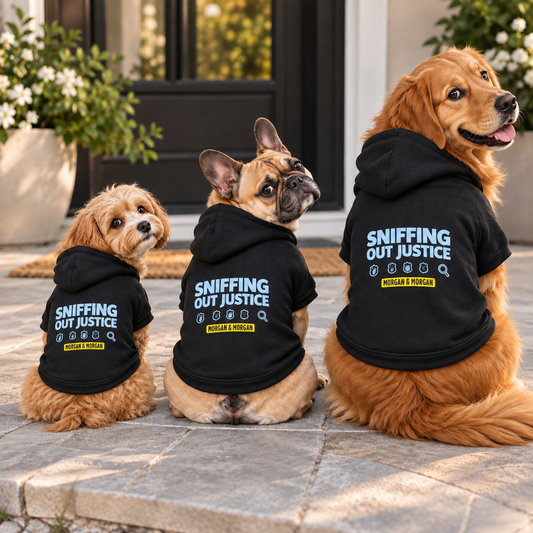 Morgan & Morgan “Sniffing Out Justice” Dog Hoodie