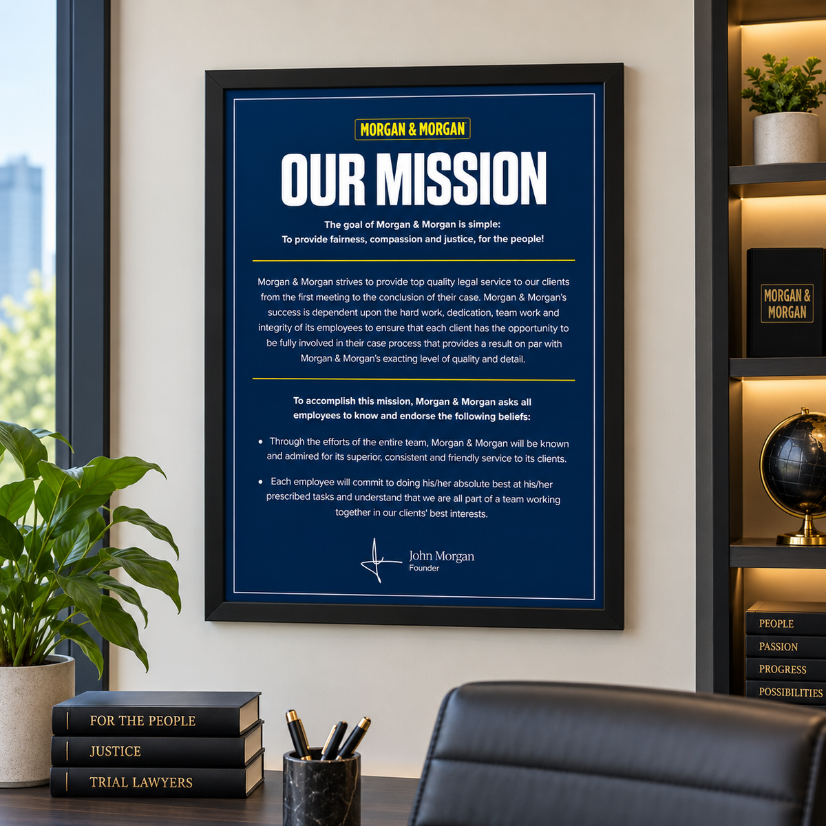Morgan & Morgan Mission Statement Poster — 22" x 28" Framed