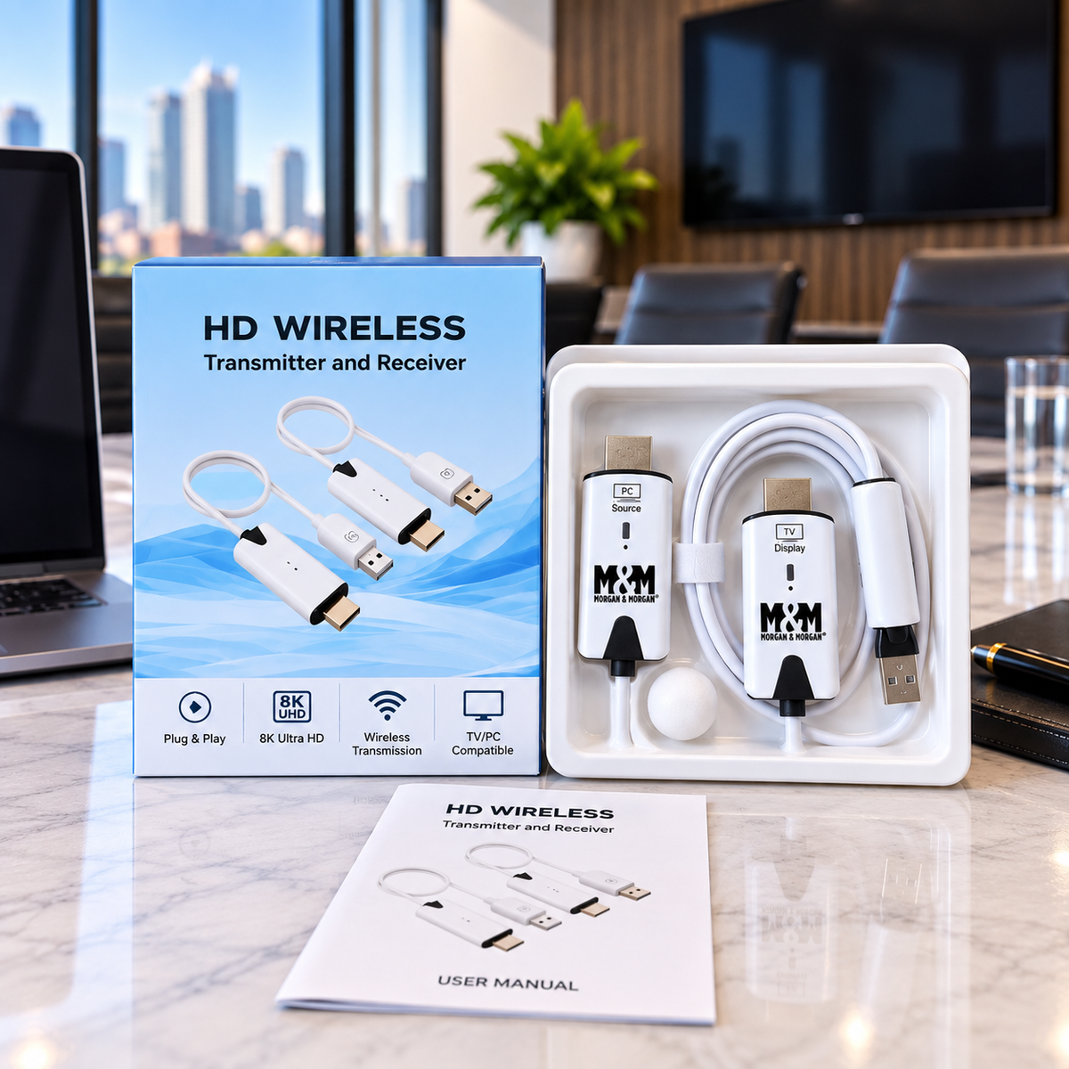 Morgan & Morgan Wireless HDMI Extender — 8K Ultra HD, 30m Range