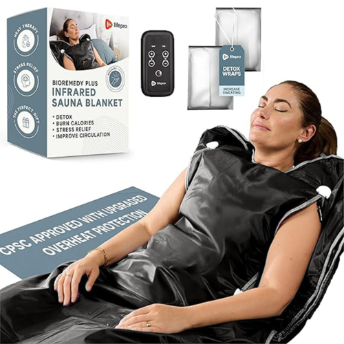 Lifepro BioRemedy Plus Far Infrared Sauna Blanket, Black, Size Regular - LP-BRMDYPLSR-BLK-RTL.png