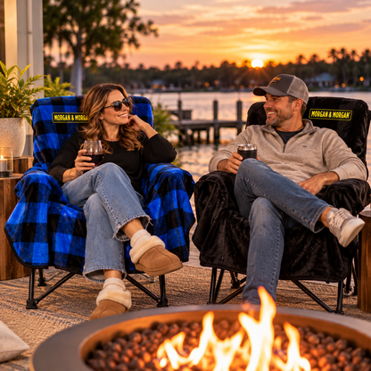 Morgan & Morgan City Bonfires The Chair Blanket — Reversible, Stretch-to-Fit