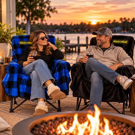 Morgan & Morgan City Bonfires The Chair Blanket — Reversible, Stretch-to-Fit