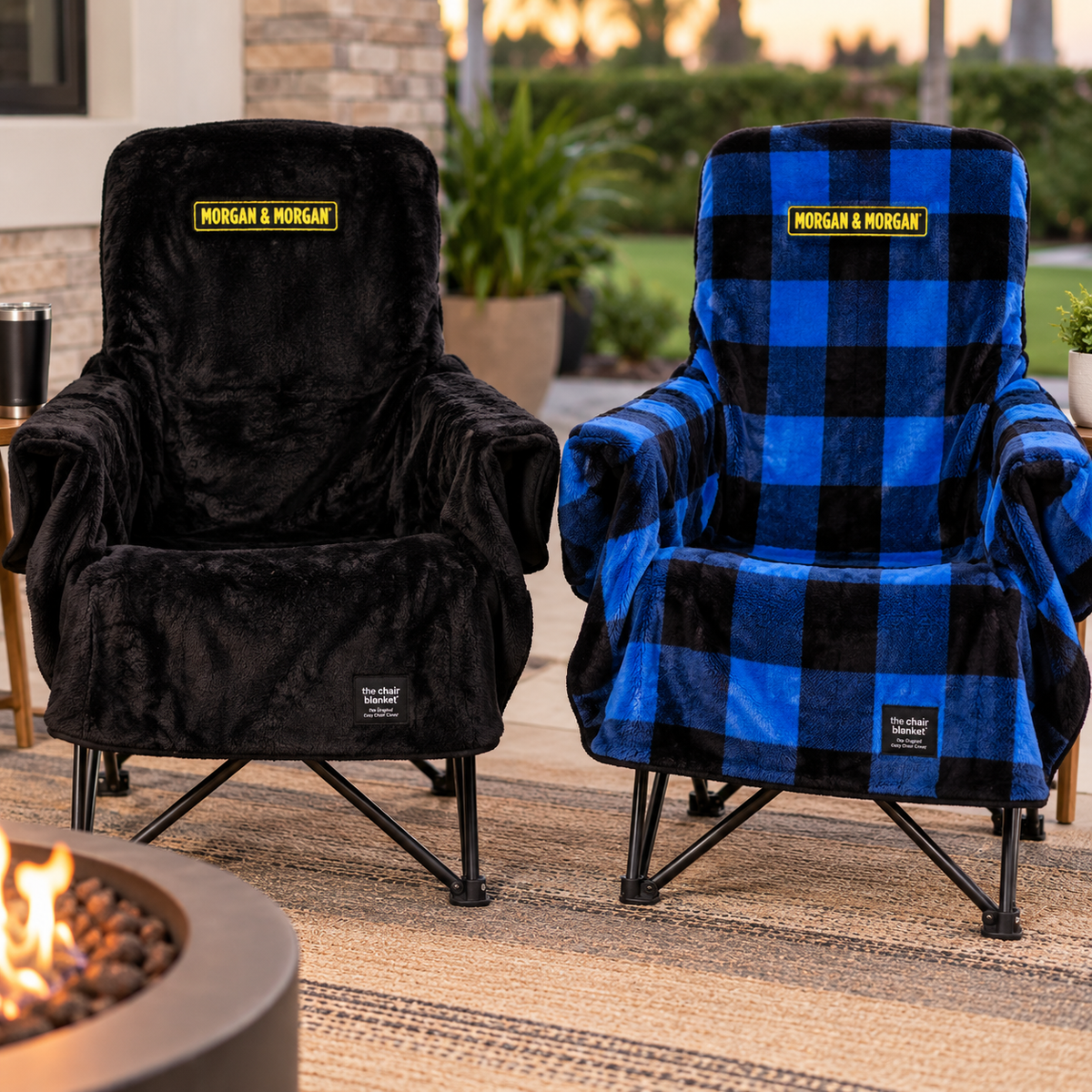 Morgan & Morgan City Bonfires The Chair Blanket — Reversible, Stretch-to-Fit