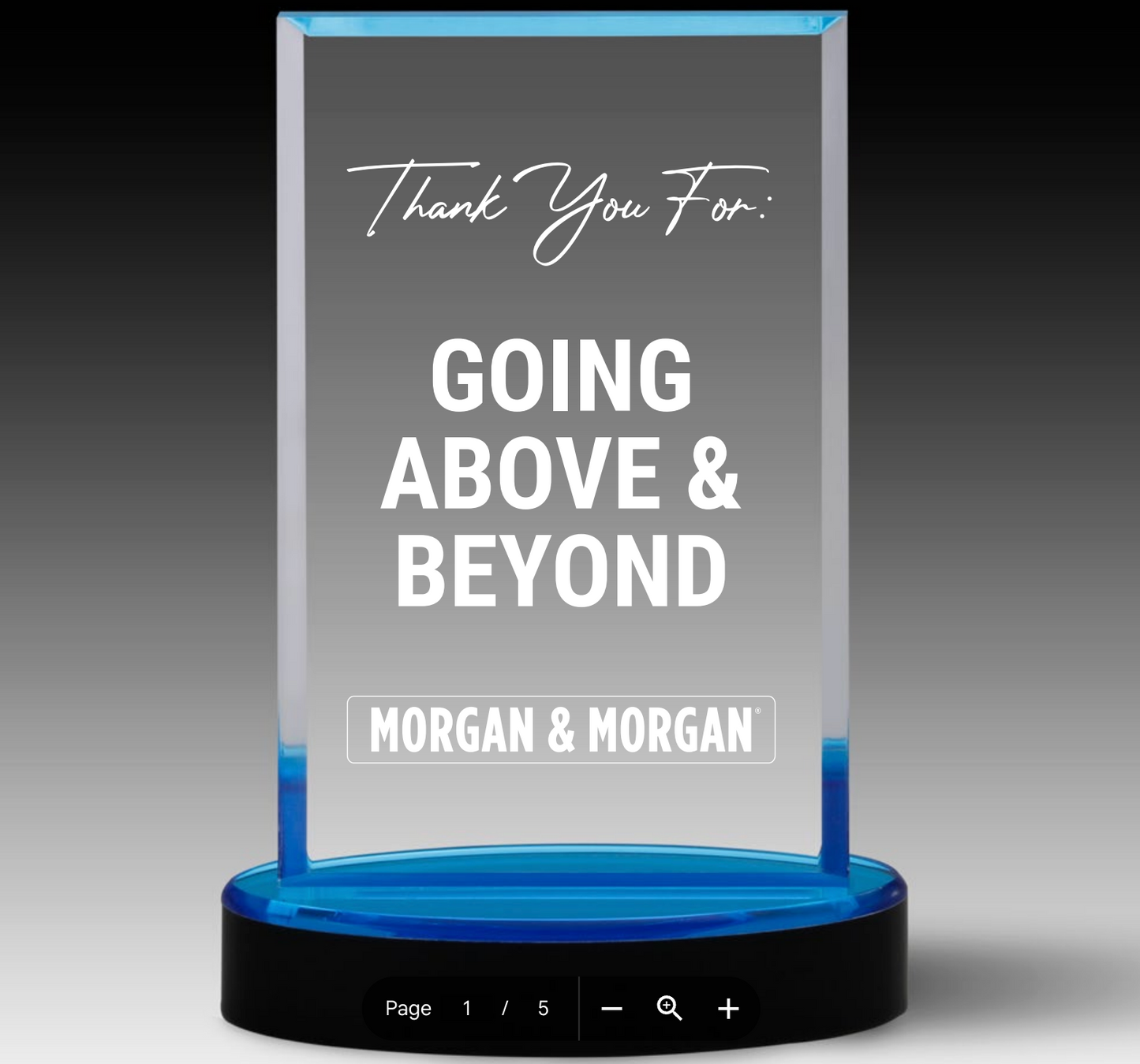 Morgan & Morgan Recognition Acrylic Award