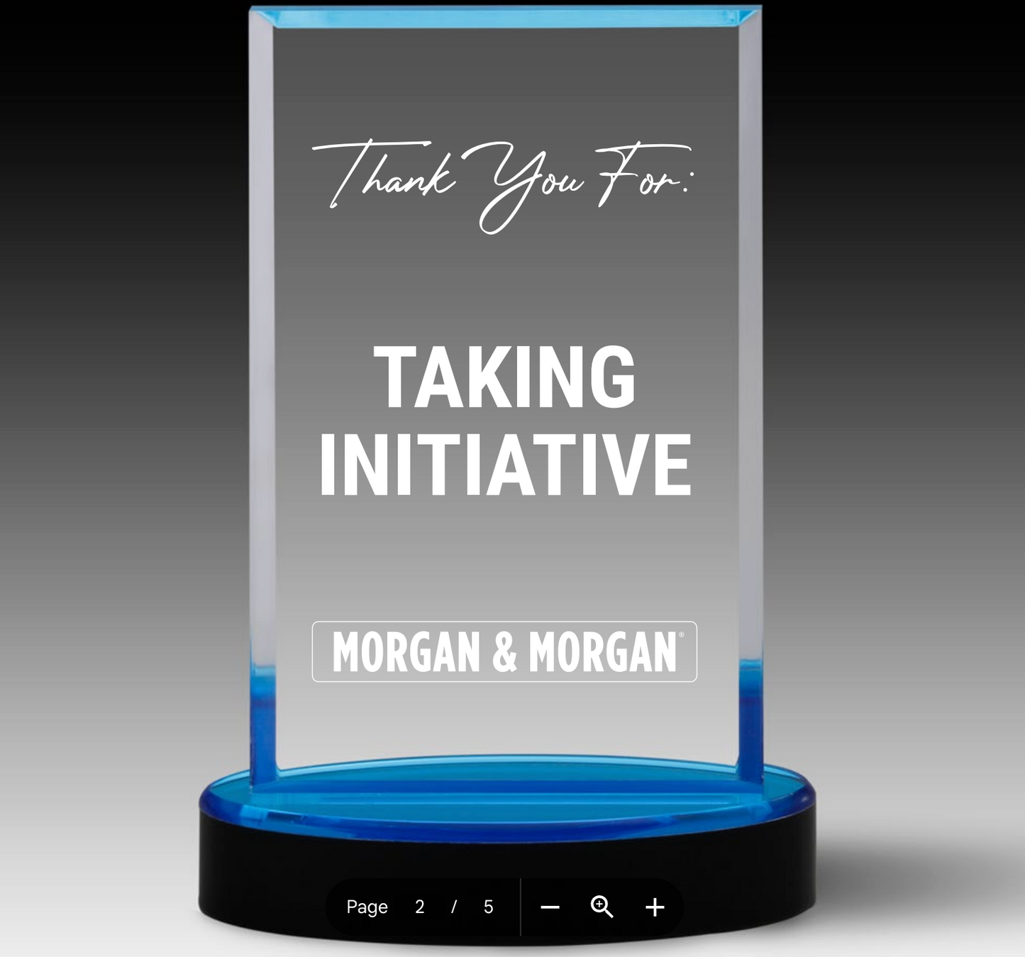 Morgan & Morgan Recognition Acrylic Award