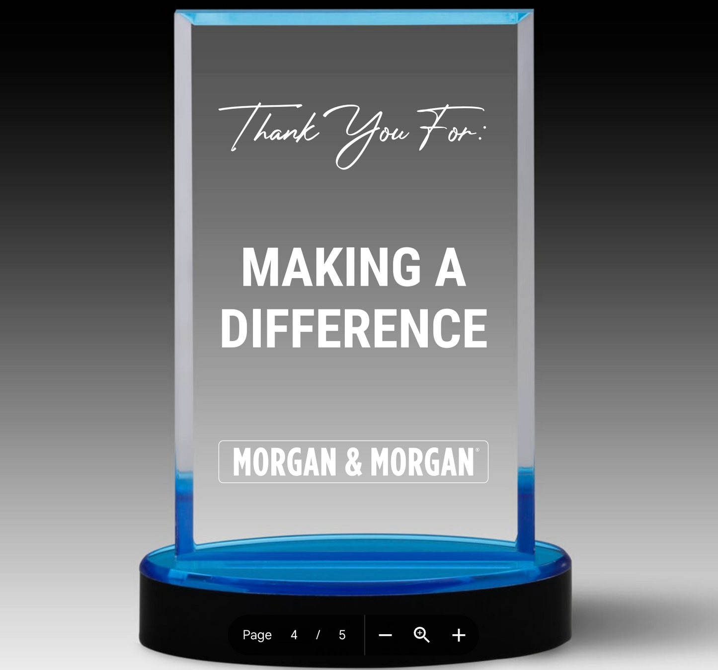 Morgan & Morgan Recognition Acrylic Award
