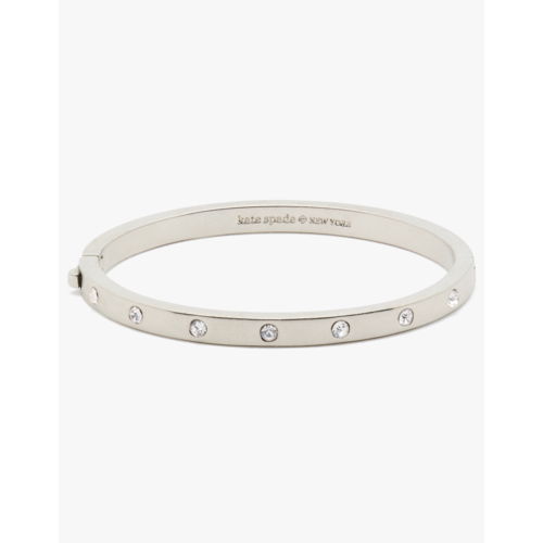 kate spade Set In Stone Hinged Silver Bangle, Clear/Silver - WBRUB745SPACE911USPACEND.png