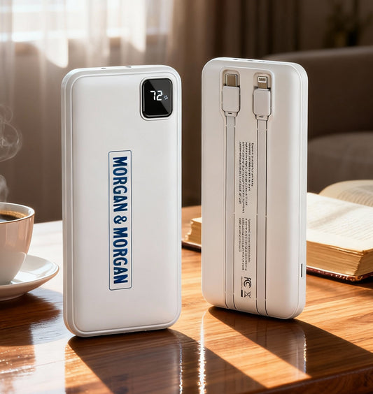 Morgan & Morgan Marquis 10,000mAh Power Bank – Fast Charging Portable Battery