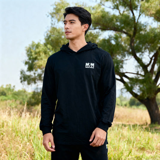 Morgan & Morgan Unisex Cotton Long Sleeve Hooded T-Shirt