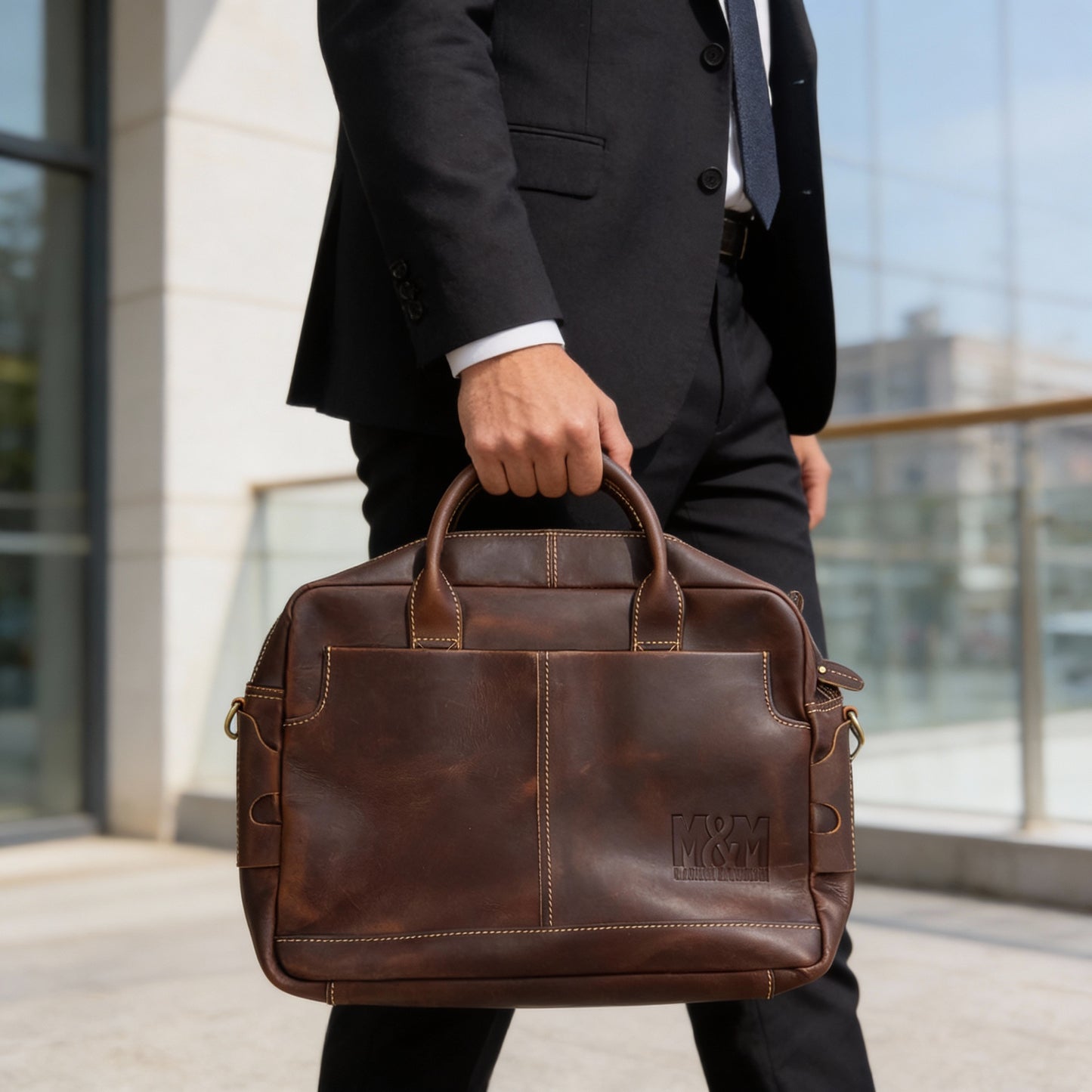 Morgan & Morgan Executive Leather Briefcase