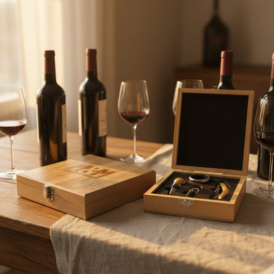 Morgan & Morgan Bamboo Wine Tool Gift Set – 4 Pieces