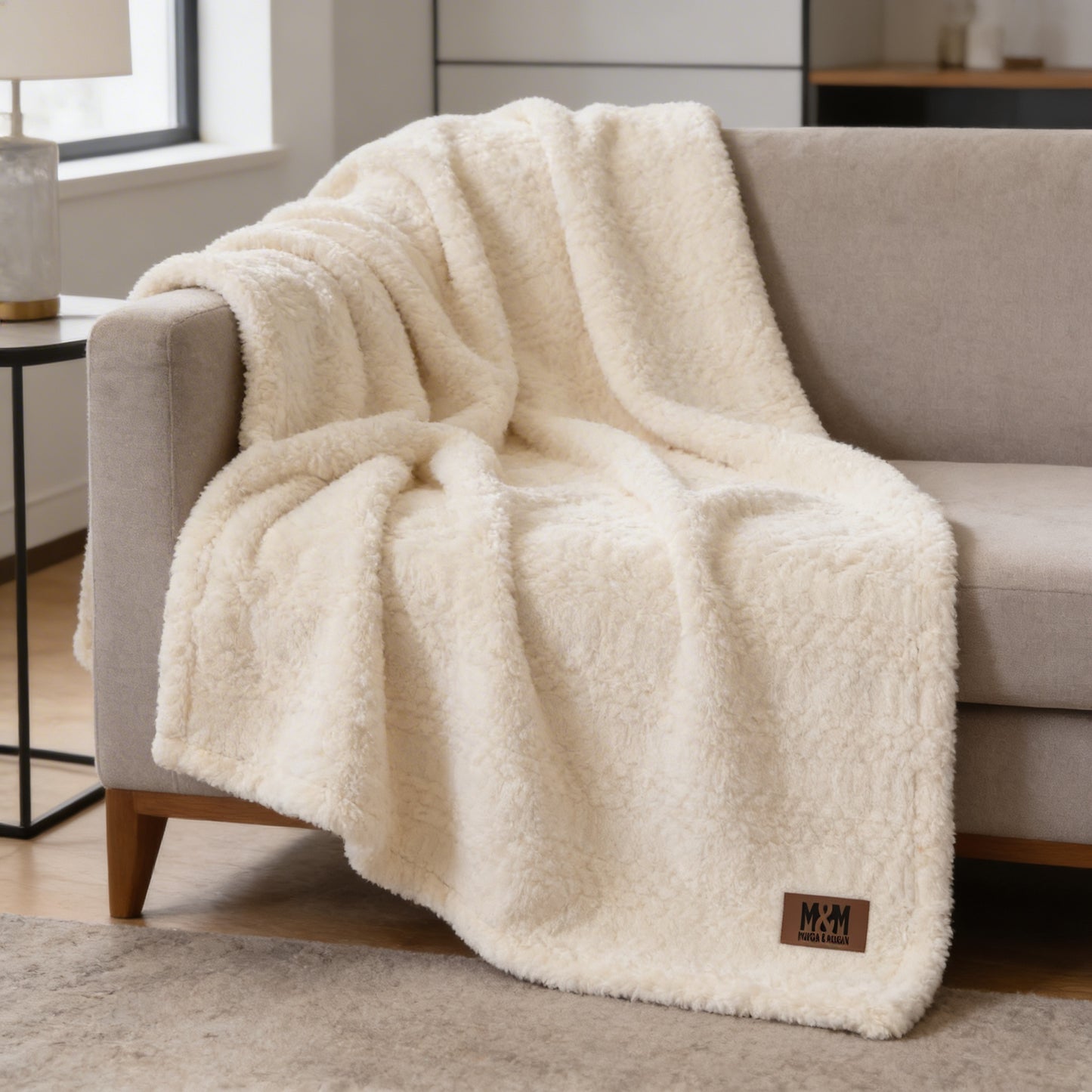 M&M Signature Sherpa Throw Blanket