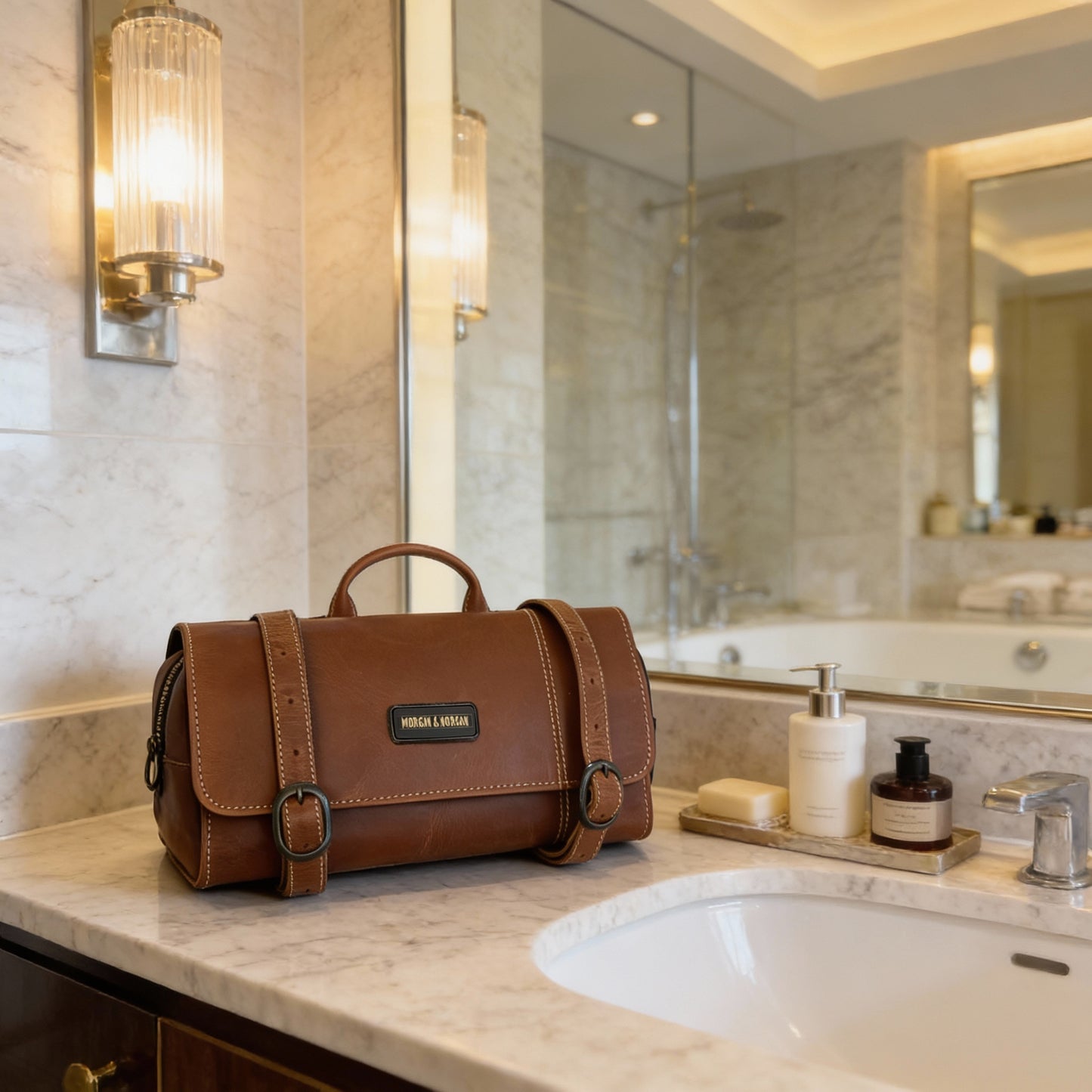 Morgan & Morgan Full-Grain Buffalo Leather Travel Kit