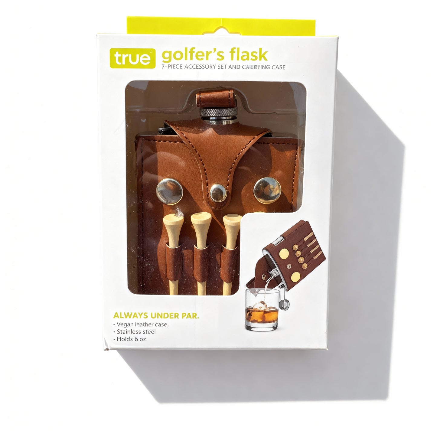 Morgan & Morgan Golfer’s Flask Set with Vegan Leather Carrying Case