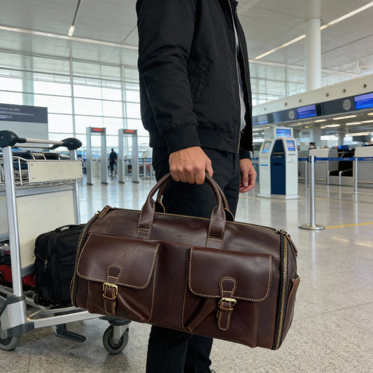 Morgan & Morgan Leather Garment Duffel Travel Bag