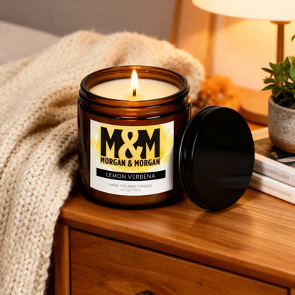 Morgan & Morgan Amber Glass Candle – Lemon Verbena (8 oz)