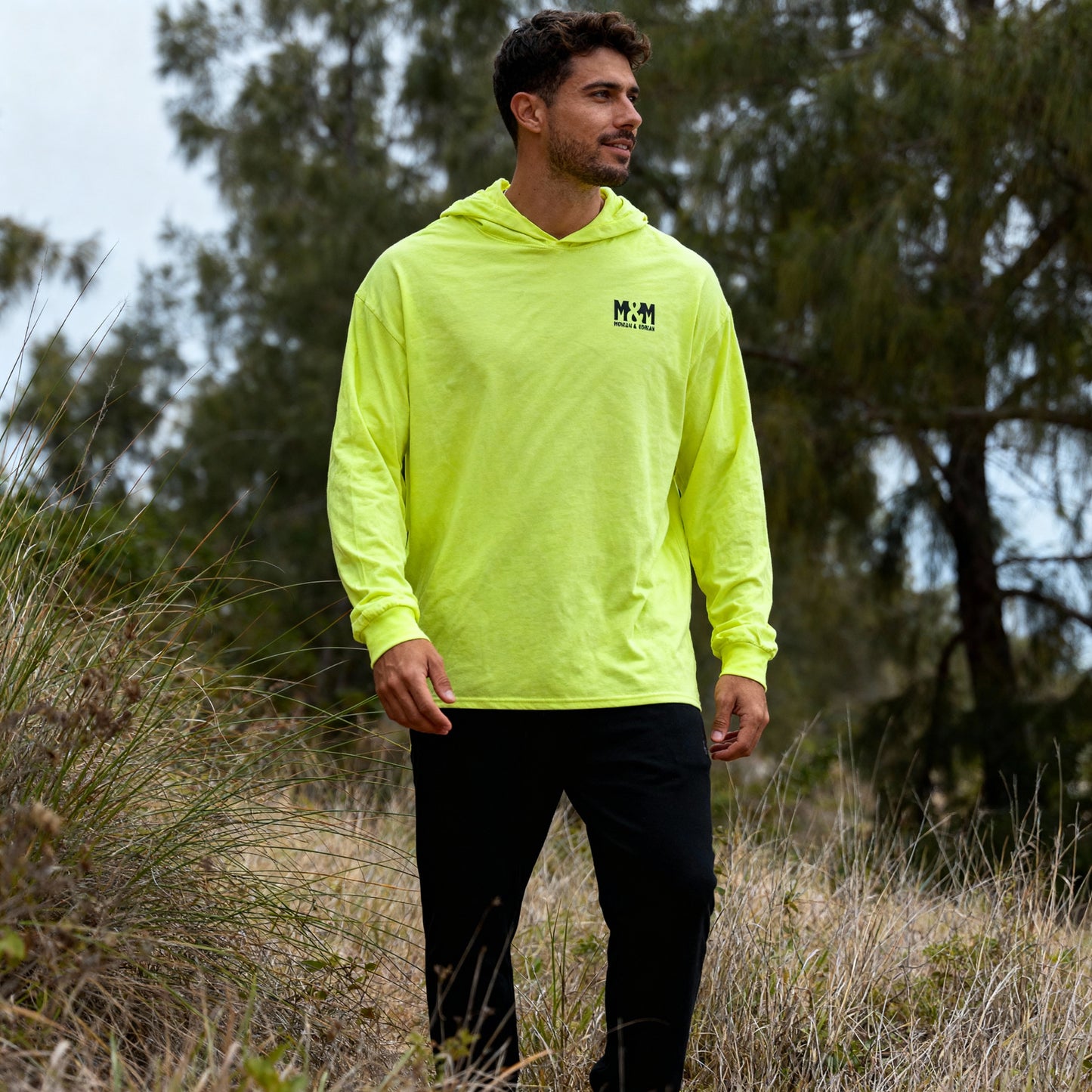 Morgan & Morgan Unisex Cotton Long Sleeve Hooded T-Shirt